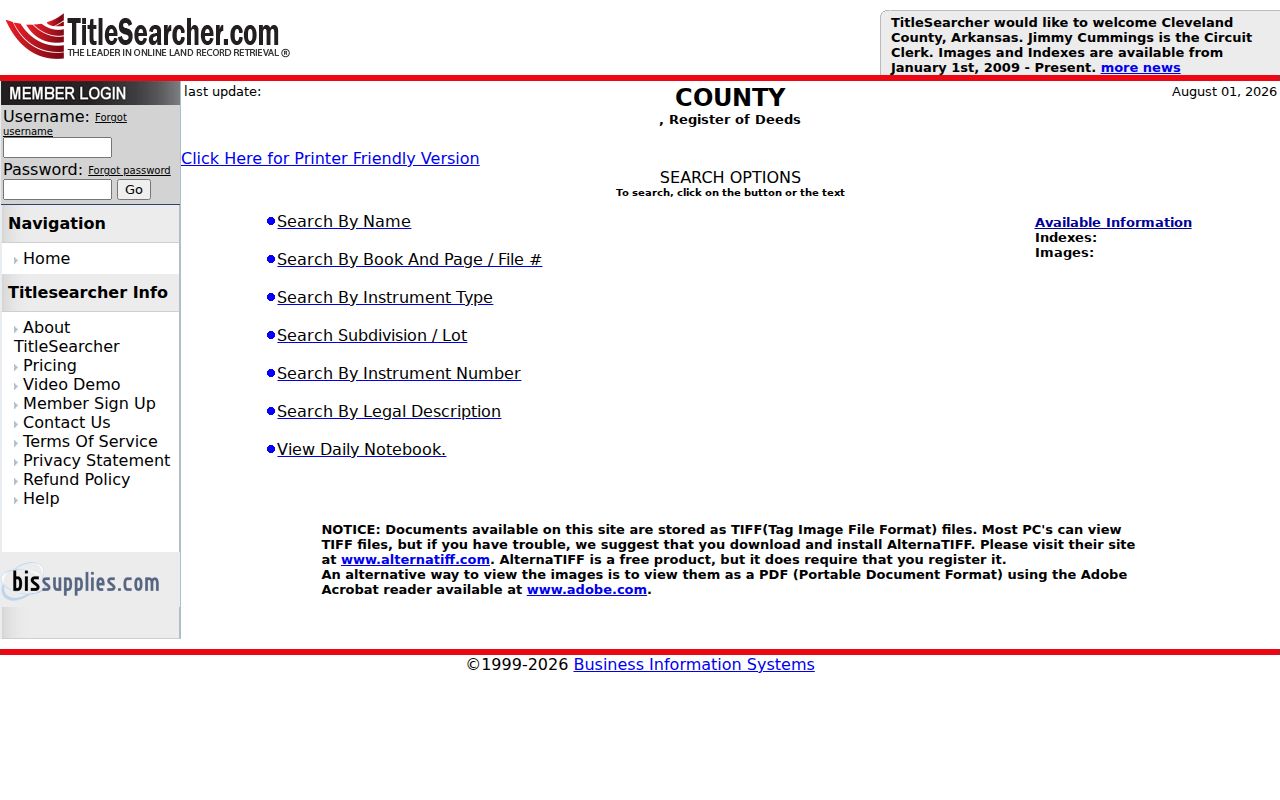 Shelbyville people search Bedford County TitleSearcher land record interface